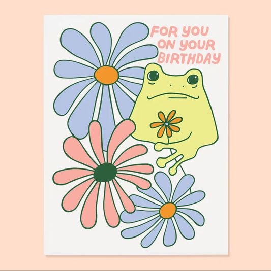 Birthday Floral Frog Card