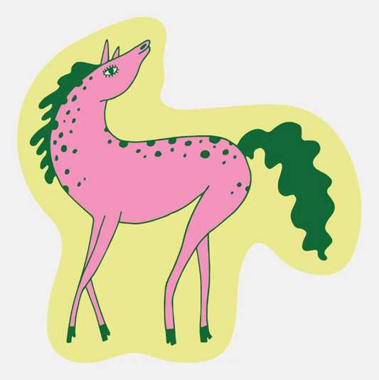 Pink & Green Horse Sticker