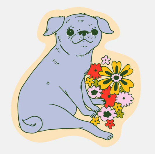 Floral Pup Sticker