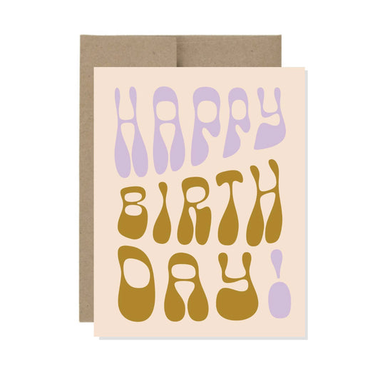 Bubble Letter Birthday Card